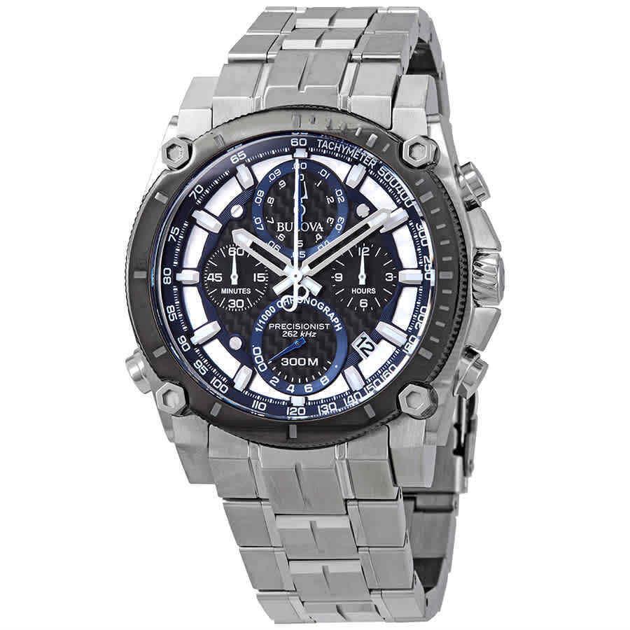 Bulova Precisionist Men`s Chronograph Stainless Steel Watch 98B316