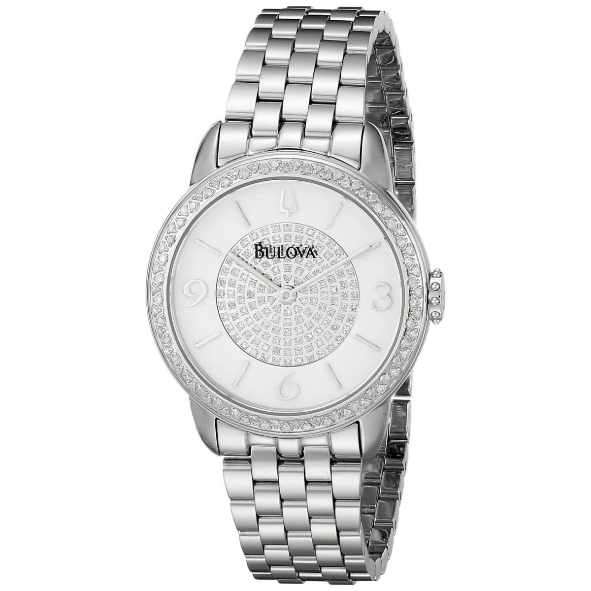 Bulova 96R184 Diamond White Dial Stainless Steel Women`s Watch