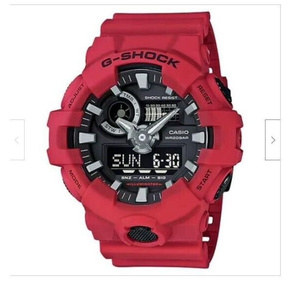 Casio G-shock Mens Quartz Red Wrist Watch GA700-4A