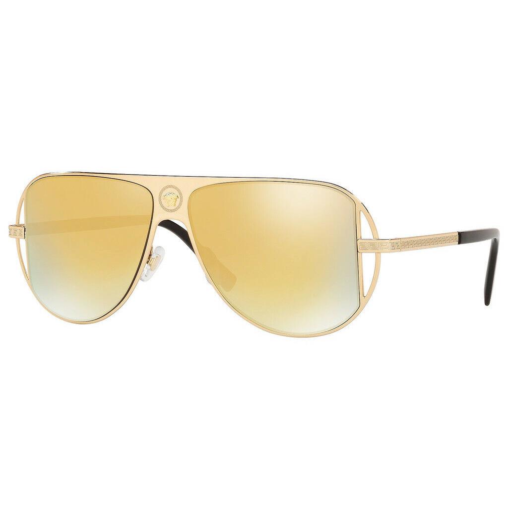 Versace Pilot Sunglasses VE2212 10027P 57mm Gold / Brown Mirror Gold Lens