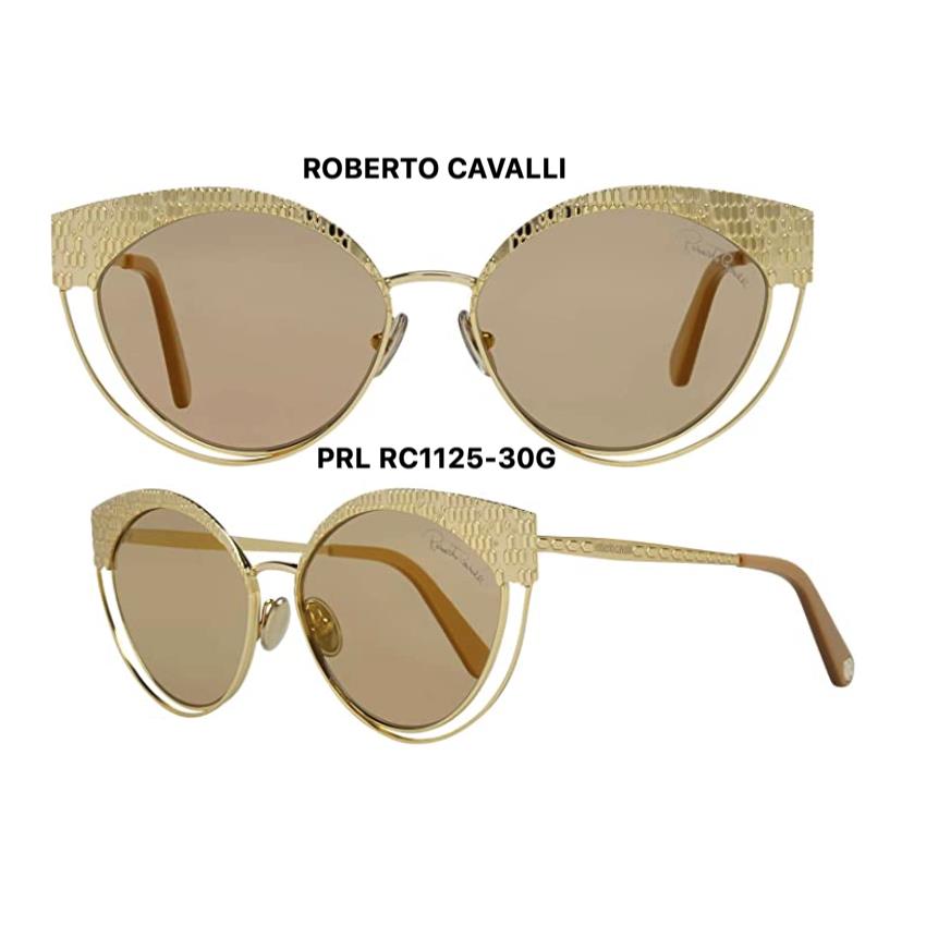 Roberto Cavalli RC1125 30G Sunglasses Gold Tan Cateye