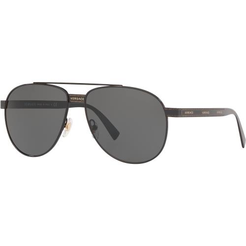 Versace VE 2209 100987 58mm Phantos Black Dark Grey Men`s Sunglasses