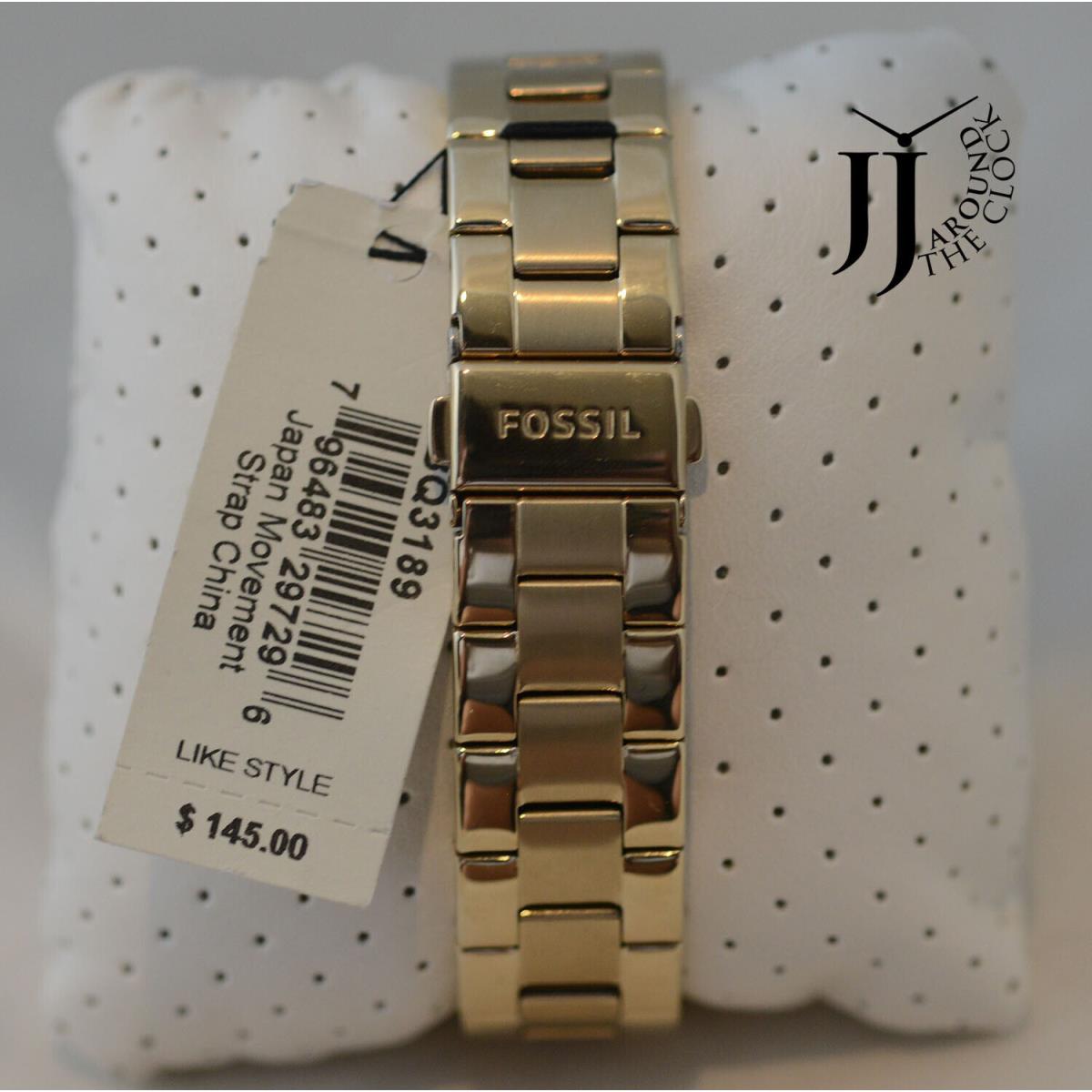 Fossil watch Glytz - Gold Face, Yellow Dial, Black Band