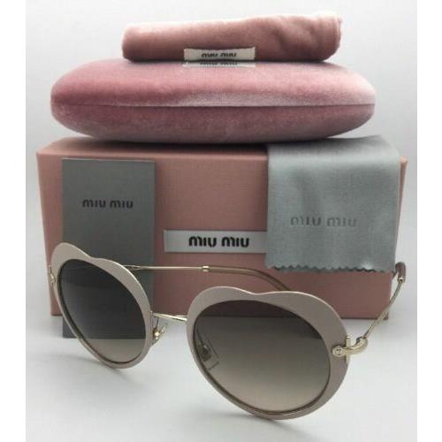 Miu Miu Sunglasses Smu 54R U6I-3D0 52-20 Pink-gold Heart Shape W/brown Fade Grey