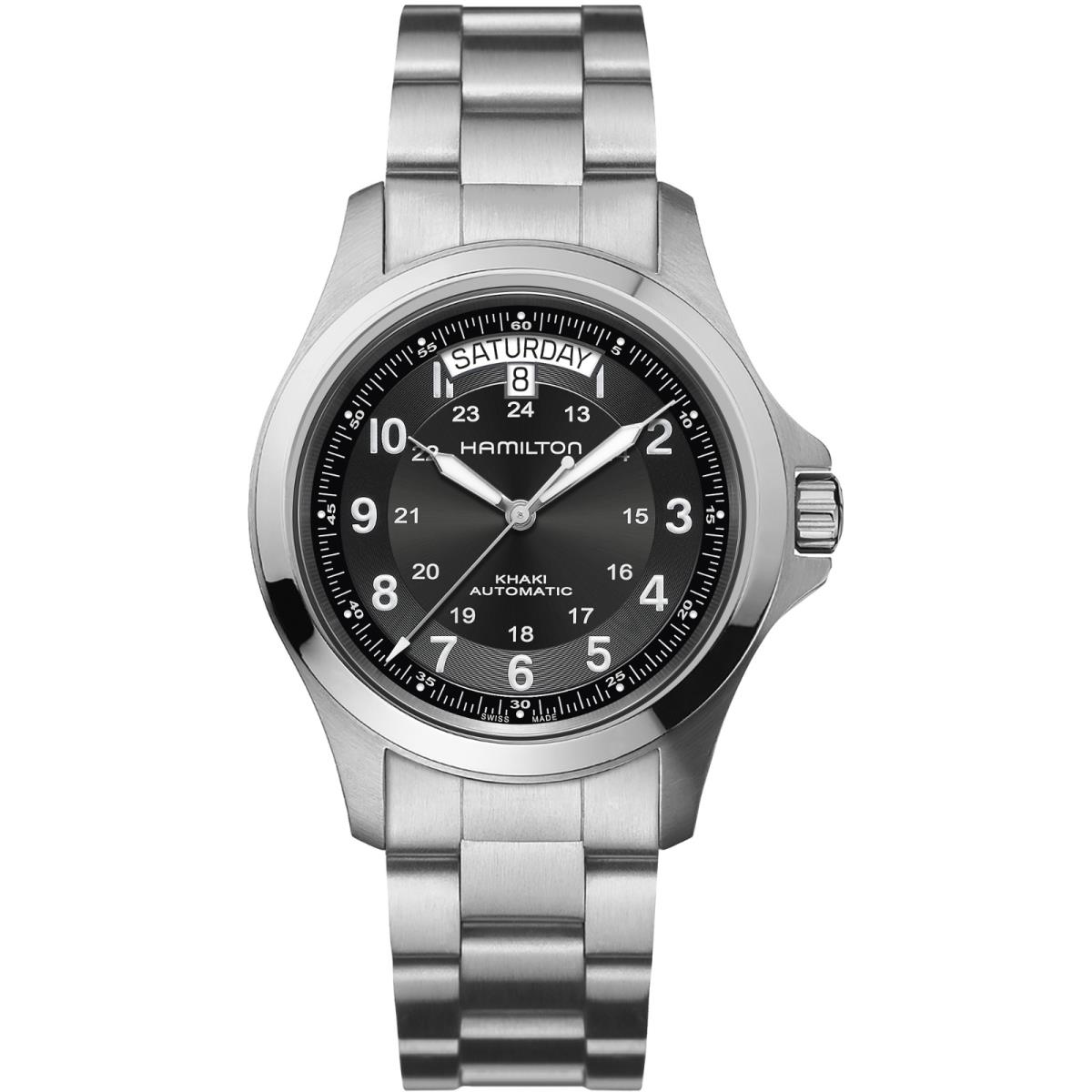 Hamilton Khaki Field Men`s Black Watch with Stainless Steel Band H64455133