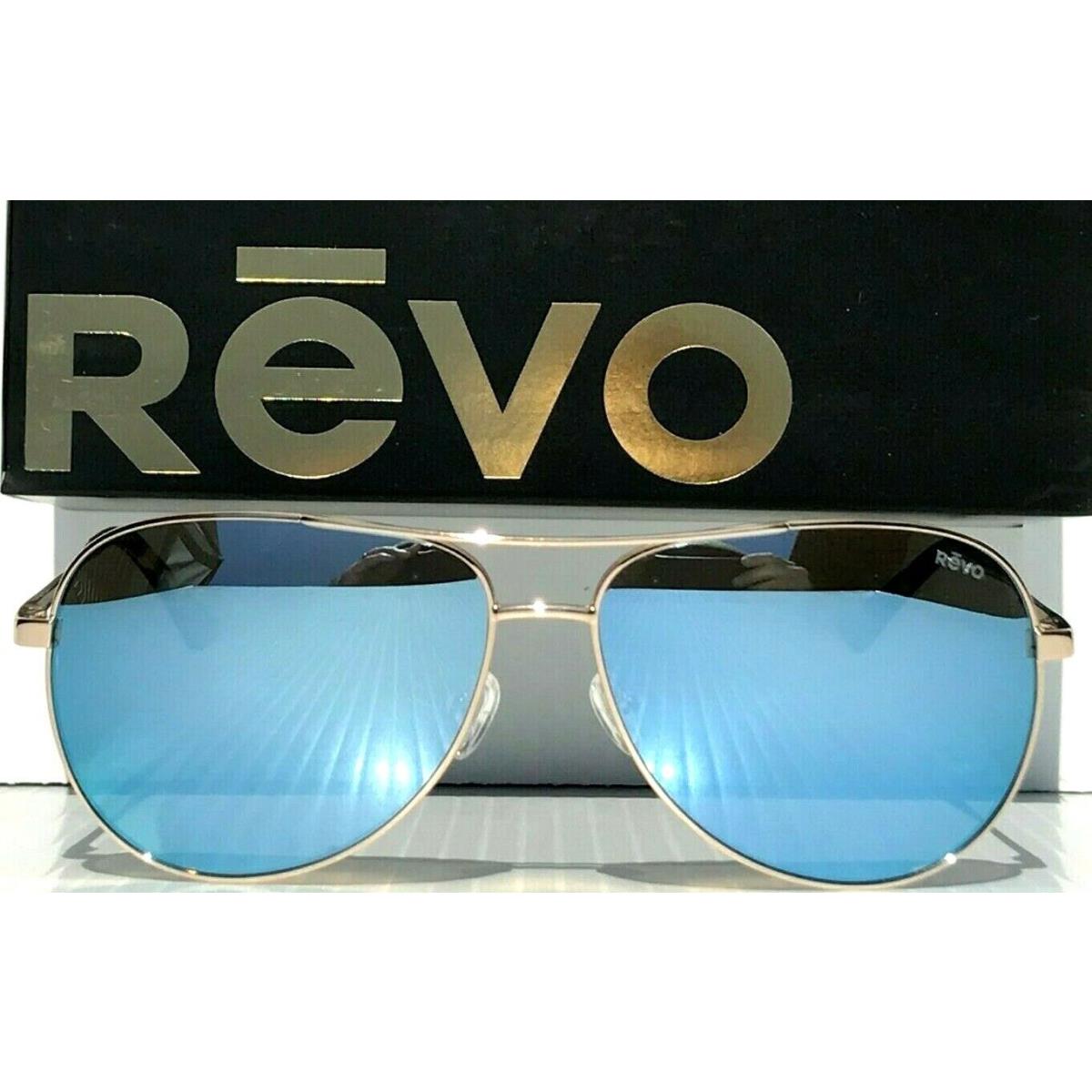 Revo Relay 59mm Aviator Gold Polarized Blue Womens Sunglass 1014 04 BL