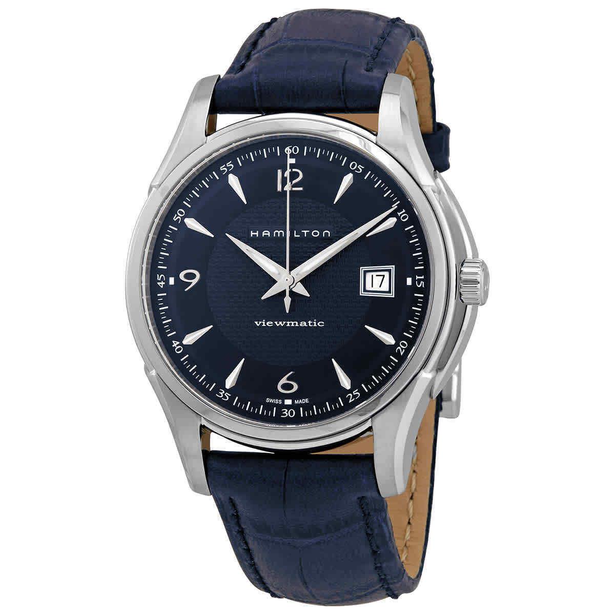 Hamilton Jazzmaster Viewmatic Automatic Blue Dial Men`s Watch H32515641 - Dial: Blue, Band: Blue, Bezel: Silver