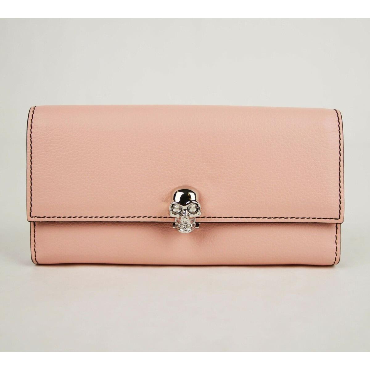 Alexander Mcqueen Pink Leather Continental Trifold Wallet 554191 5501