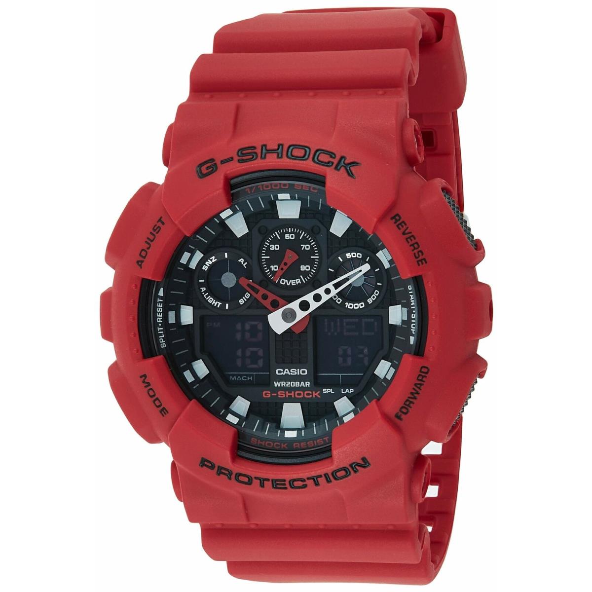 Casio Men`s G-shock Red Waterproof Watch GA100B-4A