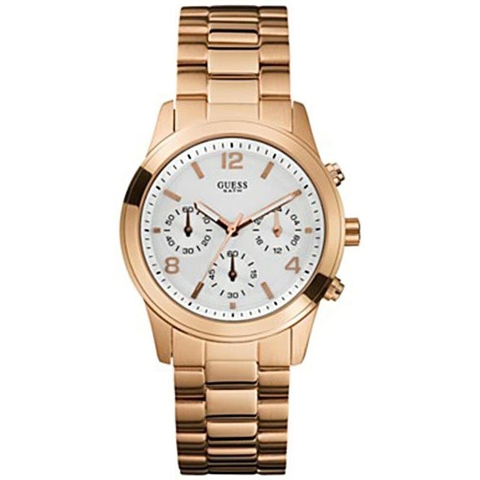 New-guess Rose Gold Tone Silver Dial Chronograph Bracelet Watch U13578L5