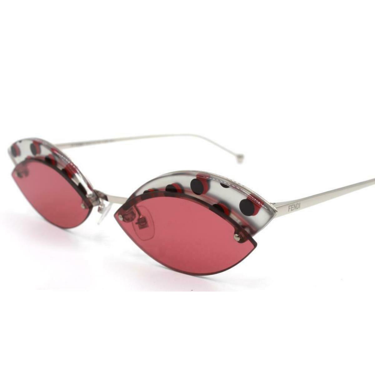 Fendi sunglasses  - Silver with Polka Dot , Silver with Polka Dot Rims Frame, Red Cherry Lens