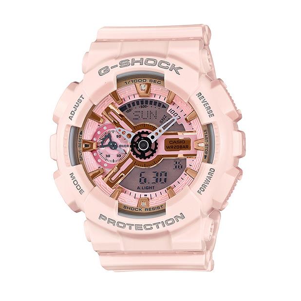 Casio G-shock GMAS110MP-4A1 Women`s S-series XL 3D Ana-digi Pink Rose Watch