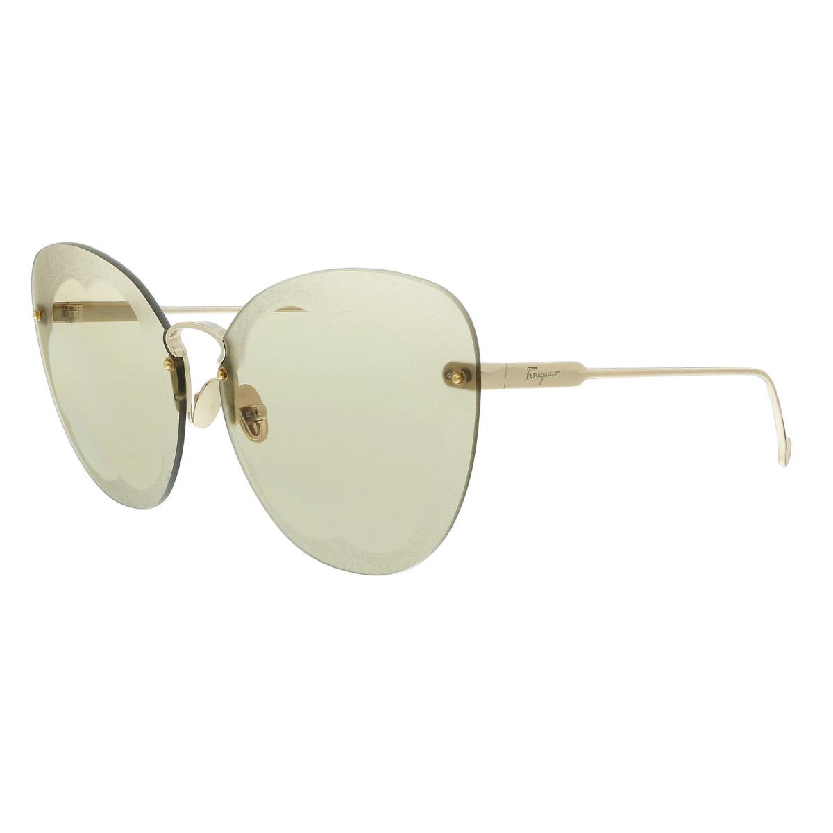 Salvatore Ferragamo SF178S Fiore 718 Shiny Gold/birch Butterfly Sunglasses