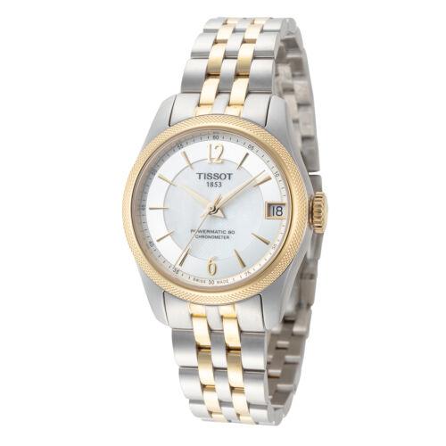 Tissot Women`s T108.208.22.117.00 T-classic 32mm Automatic Watch - Dial: White, Band: Gold, Other Dial: Silver Mother-of-Pearl