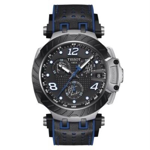 Tissot T-race Thomas Luthi Ltd Rubber Strap Men`s Watch T1154172705703 - Black Dial, Black Band