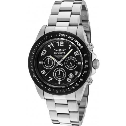 Mens Invicta 10701 Speedway Chronograph Black Dial Bracelet Watch - Black