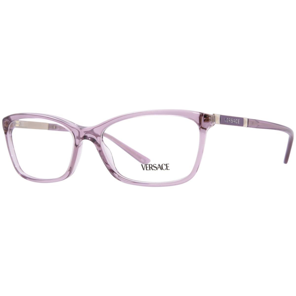 Versace 3186 5279 Eyeglasses Frame Women`s Transparent Violet Full Rim 54mm