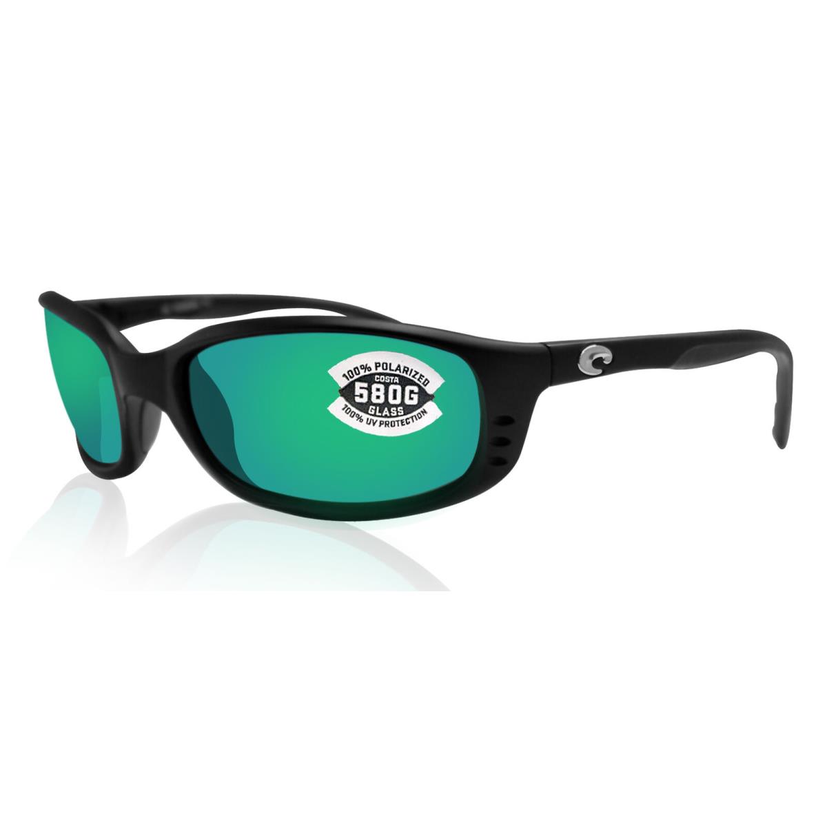 Costa Del Mar Brine Matte Black Frame Green Mirror 580 Glass Polarized Lens