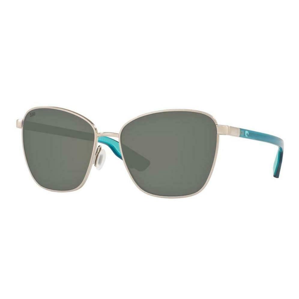 Costa Del Mar Paloma 580G Polarized Sunglasses - Brushed Silver/ocean Blue/gray