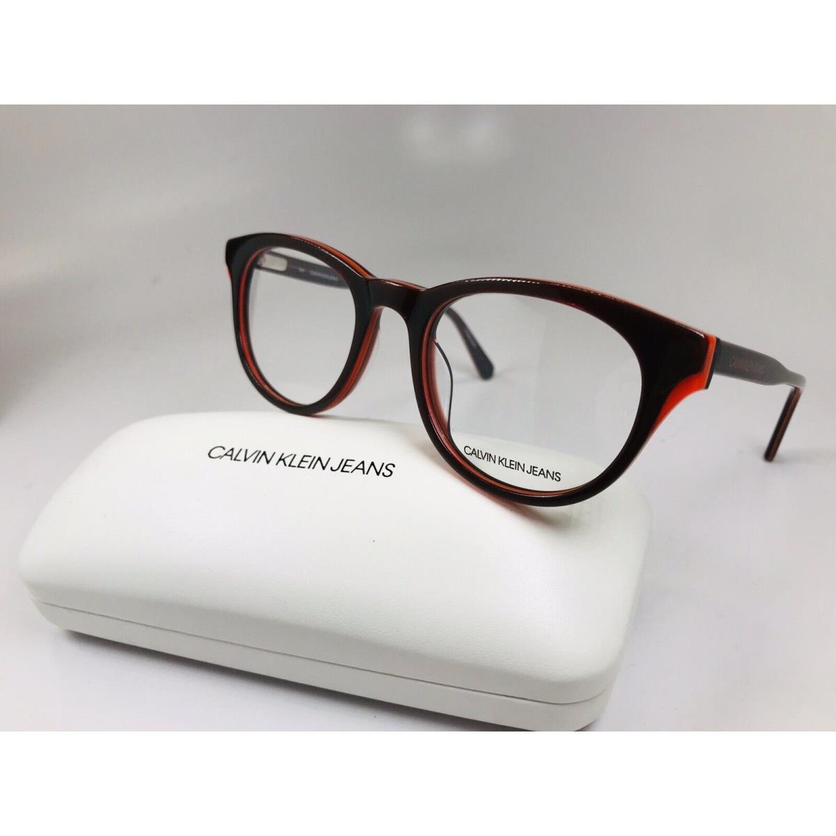 Calvin Klein Jean CKJ19513 212 Brown Orange Eyeglasses 51mm with Case