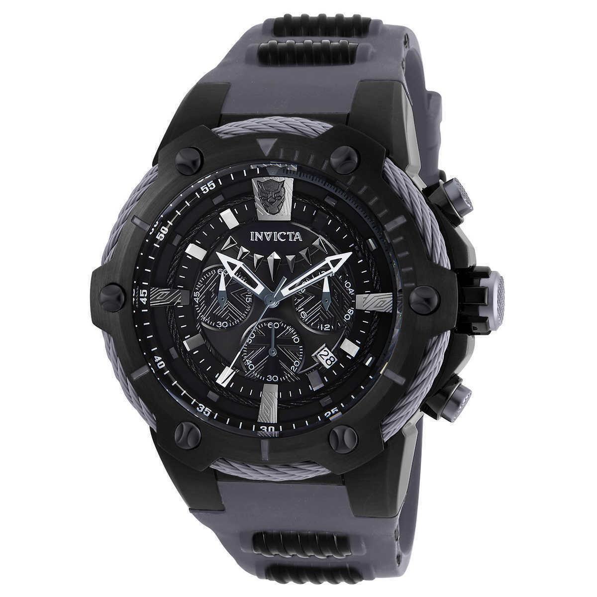 Invicta Marvel Black Panther 52mm Limited Ed Bolt Chronograph Rubber Watch