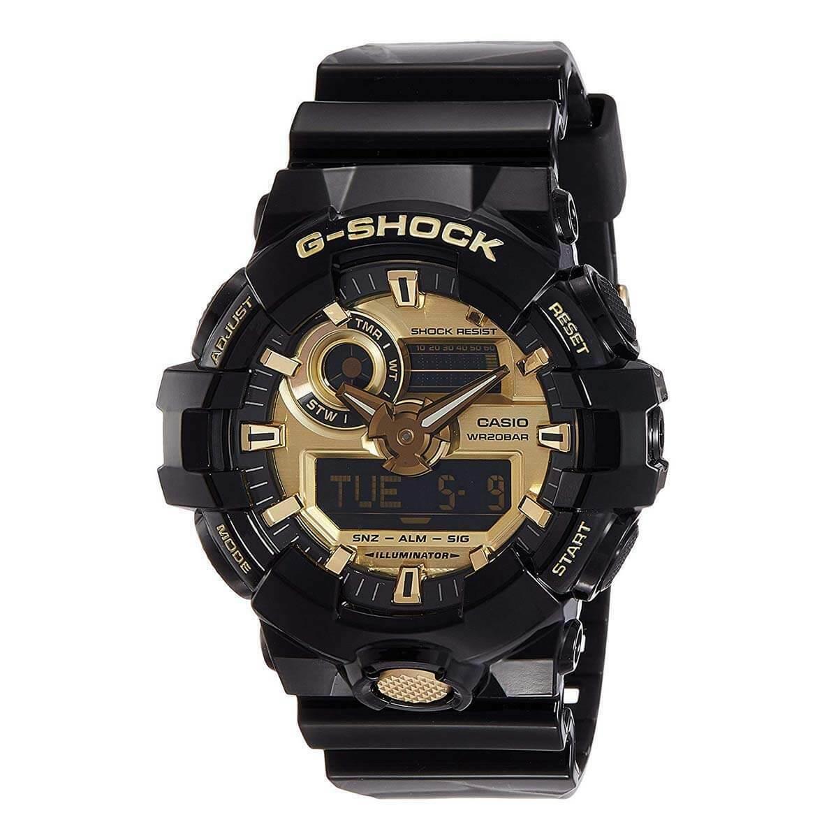 Casio GA710GB-1A Men`s G-shock Black Resin Strap World Time Watch