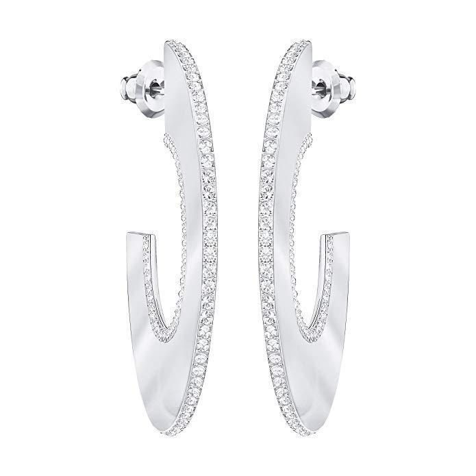 Swarovski Gelane Hoop Pierced Earrings - White - 5279779 1405