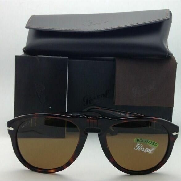 Polarized Persol Sunglasses 649 24/57 54-20 Havana Tortoise w/ Brown Lenses