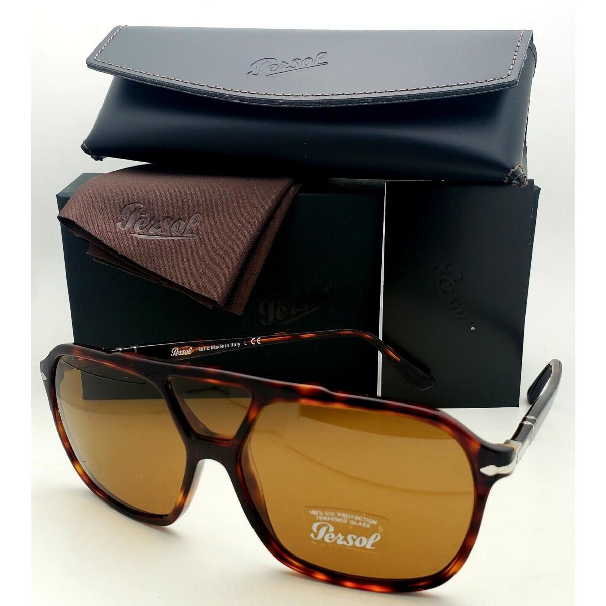 Persol Sunglasses 3223-S 24/53 59-14 145 Tortoise Frames Brown Glass Lenses