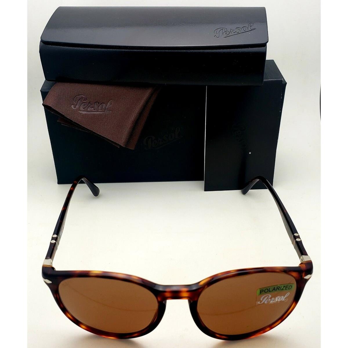 Persol Sunglasses 3228-S 24/AN 53-18 Tortoise Frames Polarized Brown Lenses