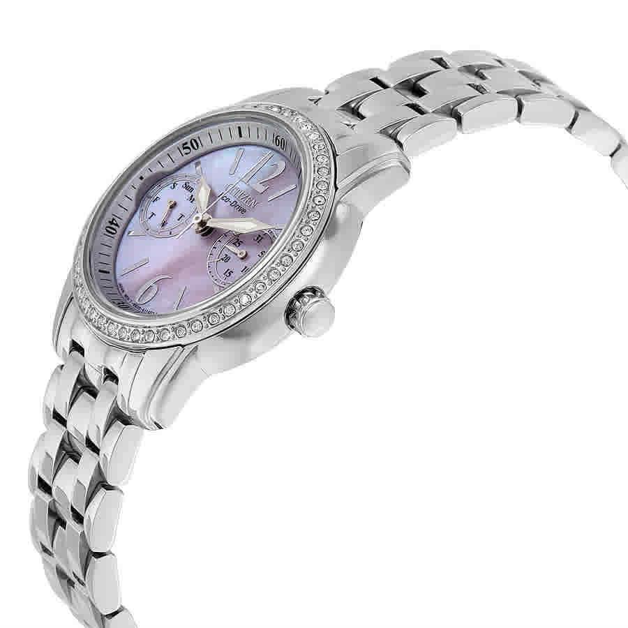 Citizen Silhouette Eco-drive Mop Dial Ladies Watch FD1030-56Y - Dial: Silver, Pink, White, Blue, Multicolor, Black, Band: Silver, Bezel: Silver