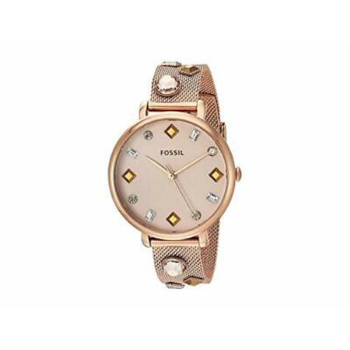 Fossil Jacqueline Three-hand Date Rose Gold-tone Stainless Steel Watch ES4473