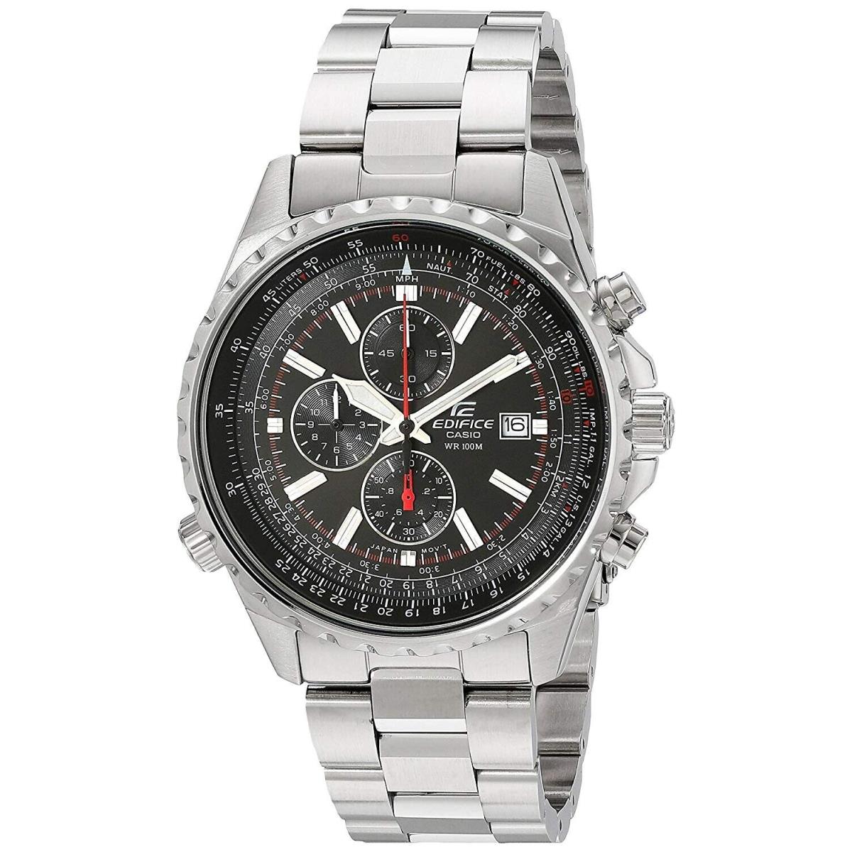 Casio EF527D-1AV Men`s Edifice Stainless Steel Black Dial 100M Chronograph Watch