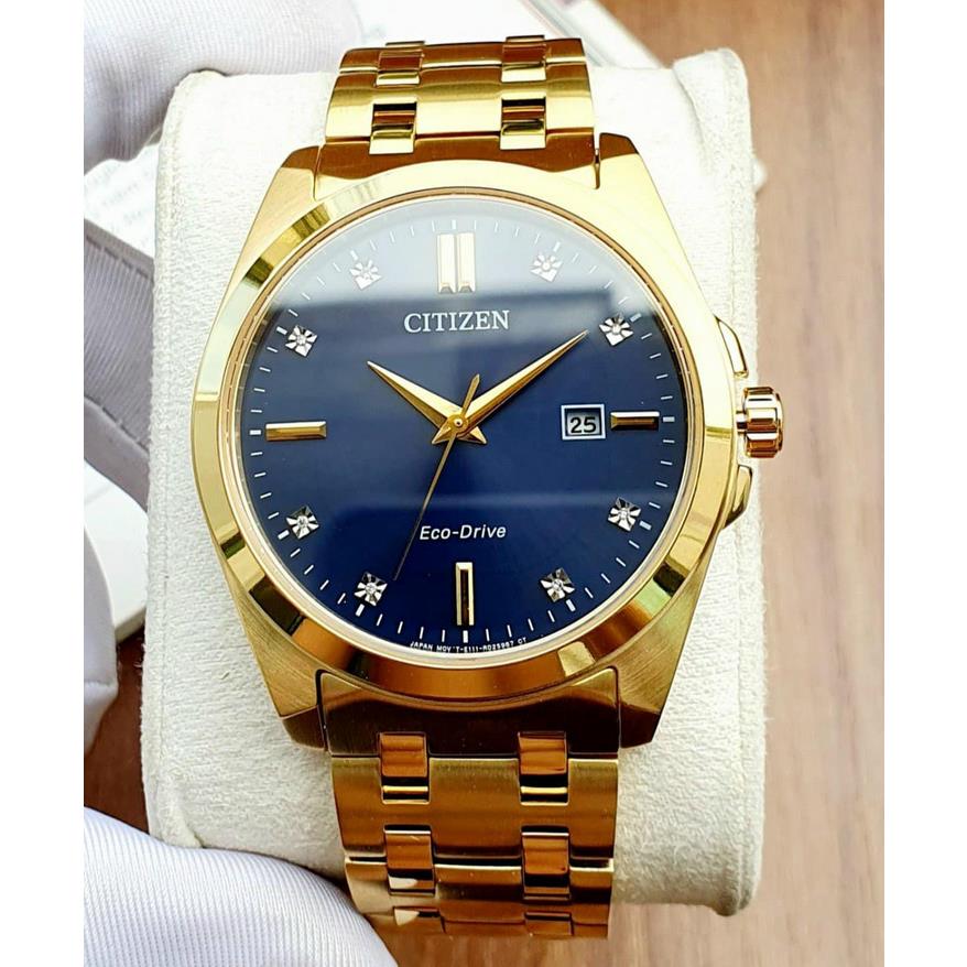 Citizen Peyten Eco-drive Blue Dial Gold Tone Sapphire Crystal Watch BM7103-51L