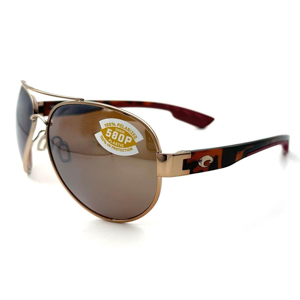 Costa Del Mar South Point Sunglass Shiny Brushed Gold/copper Silver Mirror 580P