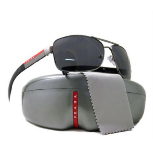 Prada Sport Linea Rossa Sunglasses PS 54IS 5AV5Z1 Gunmetal Polarized For Men - Frame: , Lens: Gray