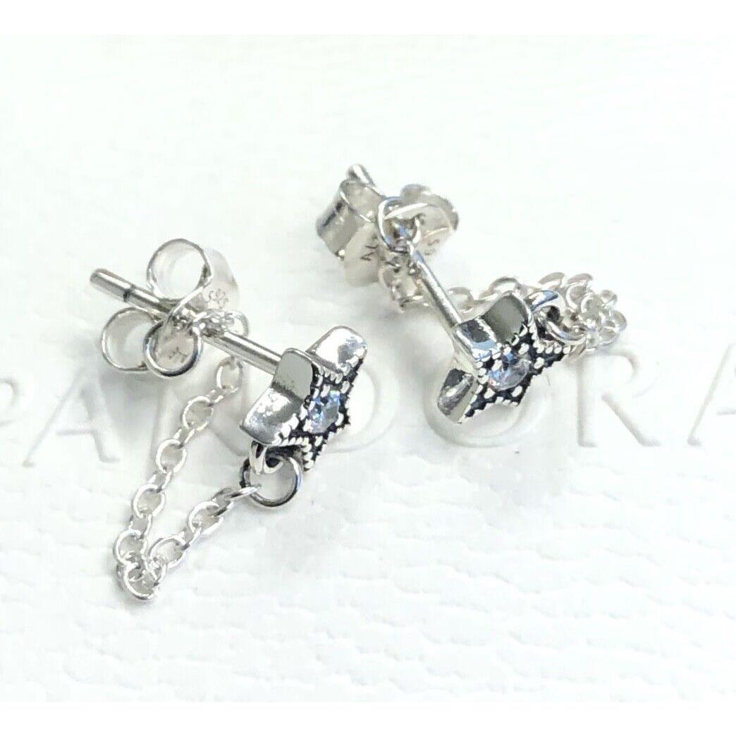 Pandora Celestial Stars Stud Earrings Clear CZ 298604C01 +free Gift Box +tag