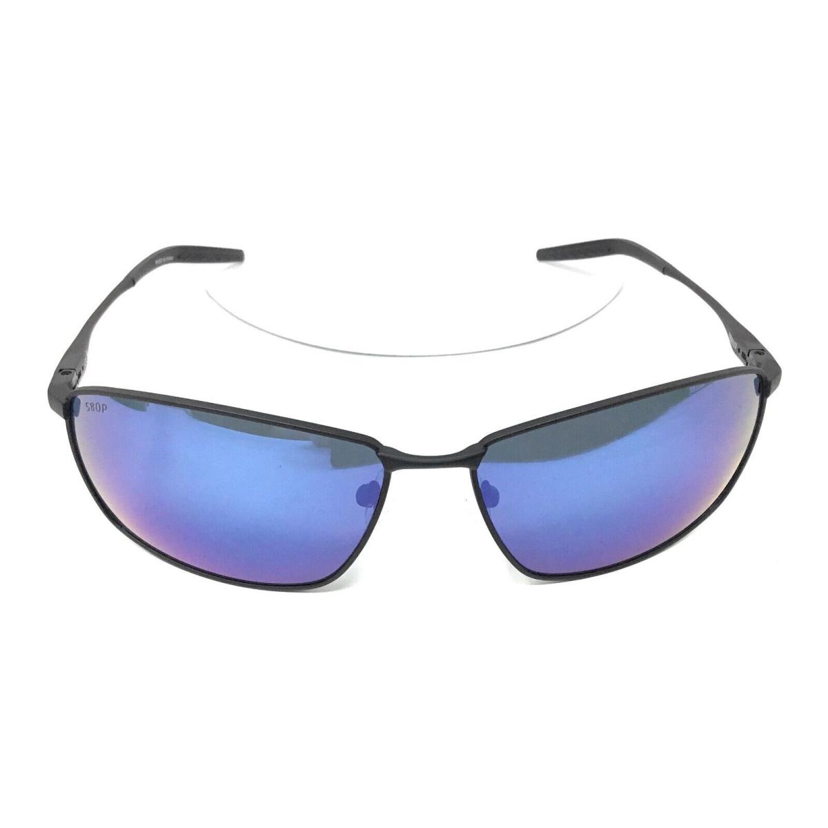 Costa Del Mar Turret Men`s Blue Mirror Polarized Sunglasses Trt 11 Obmp - Frame: Black, Lens: Blue