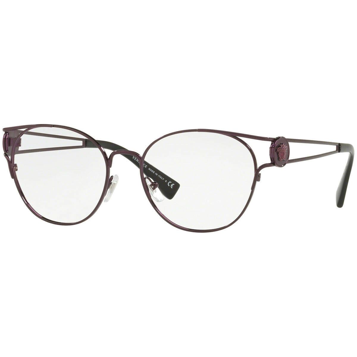 Versace Round Eyeglasses VE1250 1250 54mm Violet / Demo Lens 54-17-140 - Violet Frame