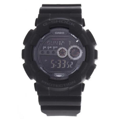 Casio GD-100-1BDR G-shock Black Digital Dial Black Resin Strap Men`s Watch 50mm