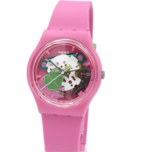 Swiss Swatch Originals Flowerfull Get Lucky Pink Women Watch 34mm GP147