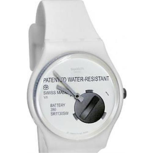 Swatch Originals Tech-mode Yrettab White Silicone Watch 34mm GW170