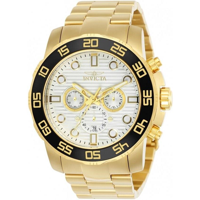 Invicta Pro Diver Men`s Quartz Chronograph Watch 22229 Gold Tone 50mm