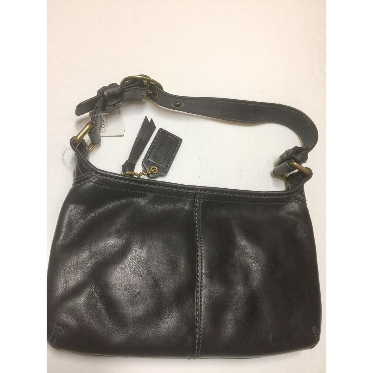 Coach Black Leather Shoulder Hobo Bag Purse