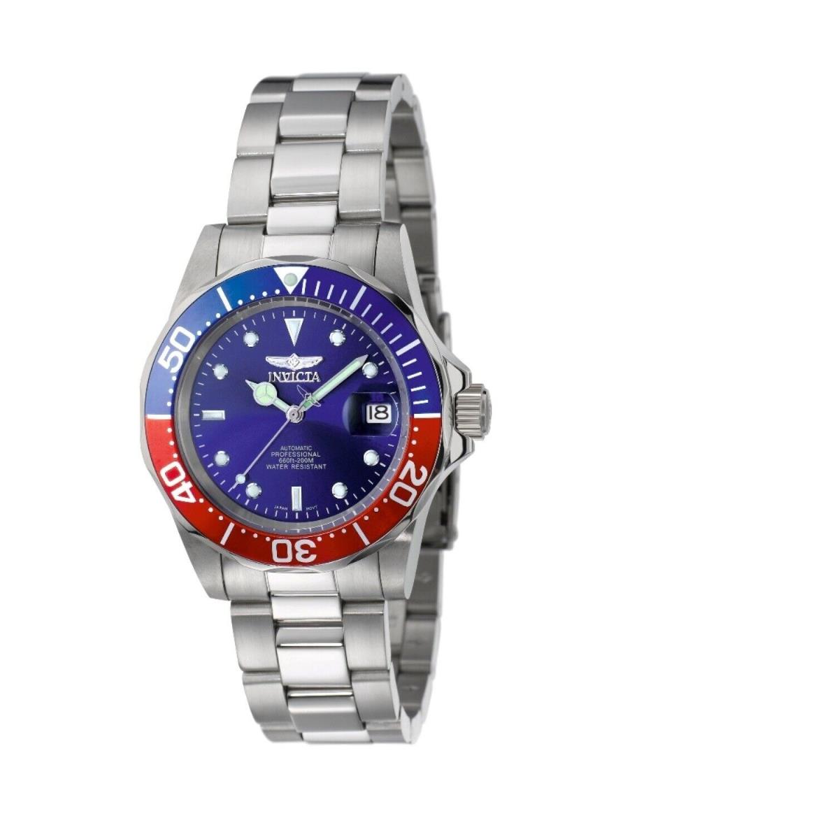Invicta Men`s Watch Pro Diver Automatic Blue Dial Stainless Steel Bracelet 5053