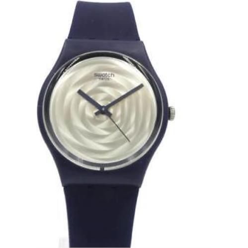 Swiss Swatch Originals Brossing Navy Blue Silicone Watch 34mm GN244