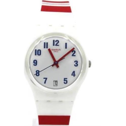 Swiss Swatch Originals Rosalinie White Silicone Date Watch 34mm GW407