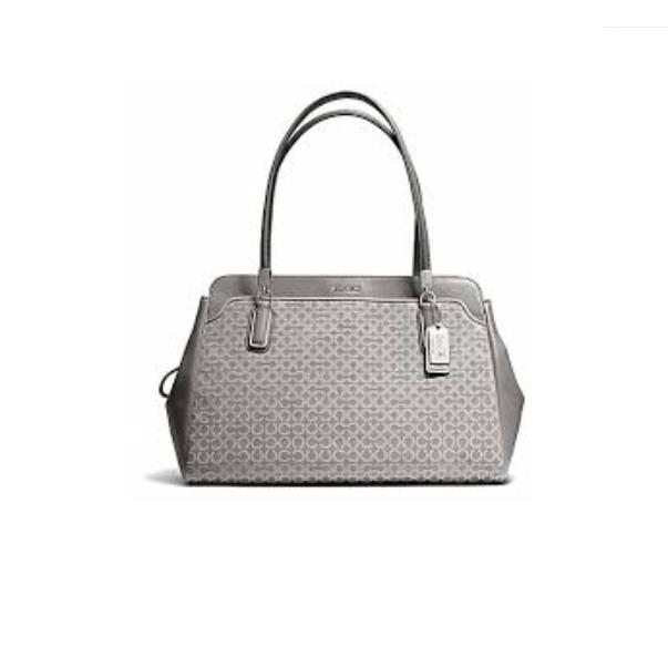 Coach Op Art Needlepoint Kimberly Carryall Shoulder Bag Handbags 25213 F25213 - grey Exterior