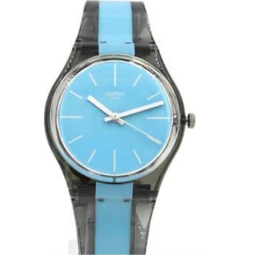 Swatch Originals Azzurrami Shiny Transparent Gray Watch 34mm GM186
