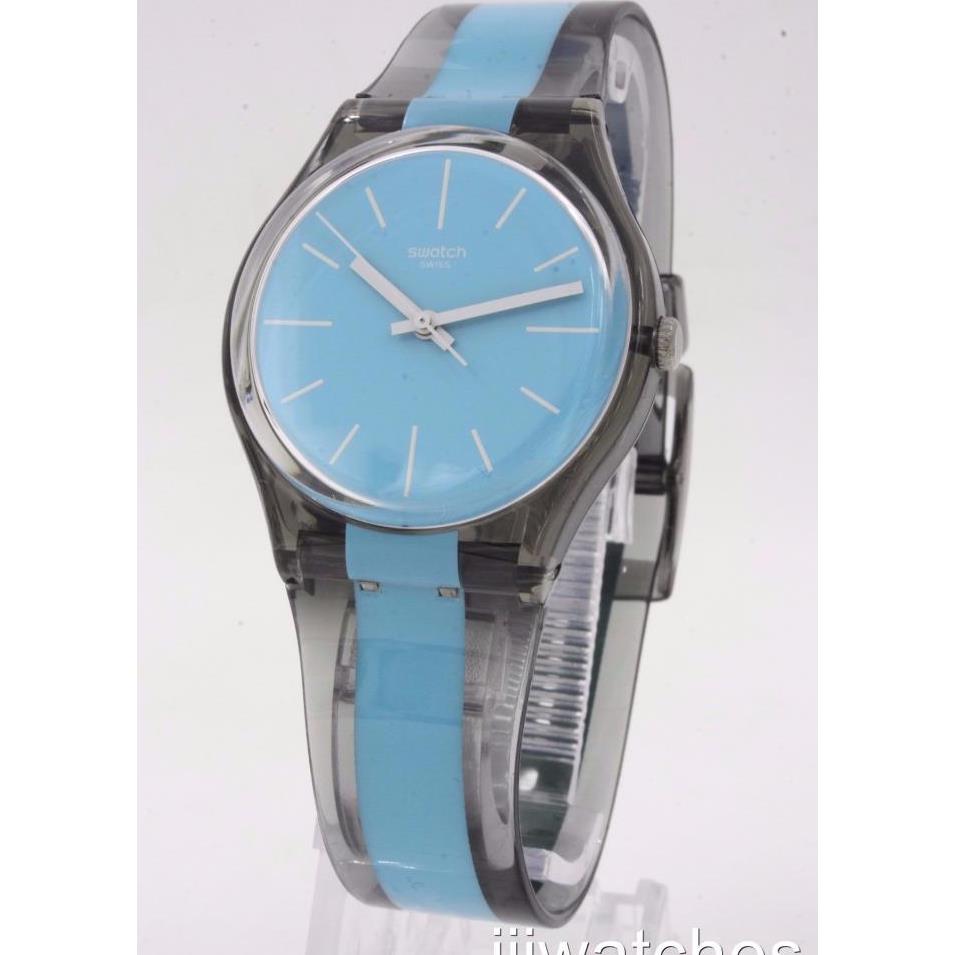 Swatch Originals Azzurrami Shiny Transparent Gray Watch 34mm GM186